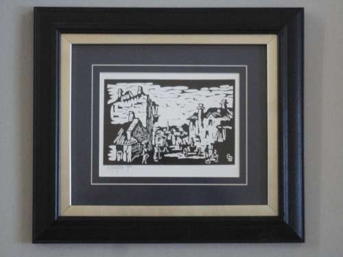 Gregoire Boonzaier Linocut  Signed and Dated