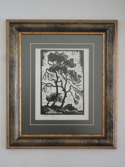 Gregoire Boonzaier Linocut . Signed/Dated