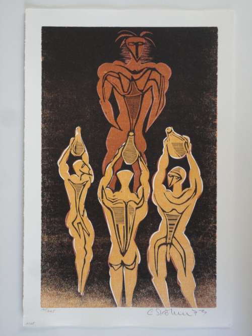 Cecil Skotnes Woodcut .  Signed,Numbered and Dated.