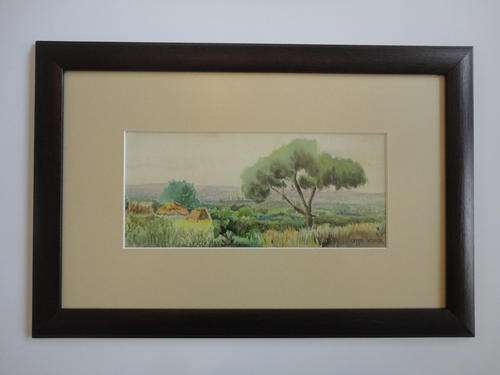 Otto Klar Watercolour Rondavel Landscape  R15500