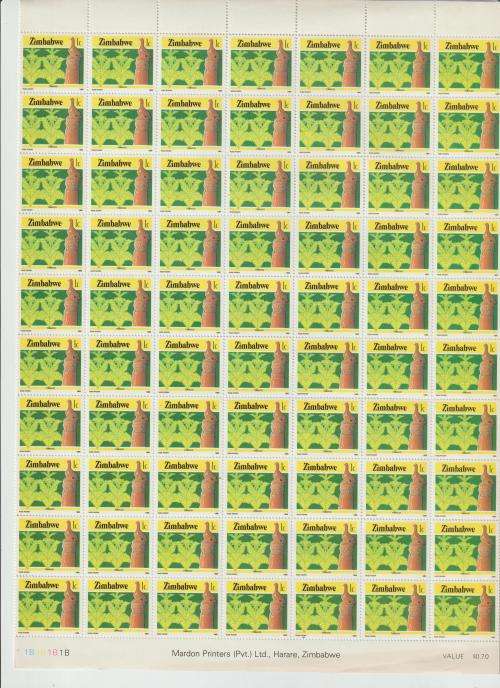 zimbabwe full sheets x 4 mnh