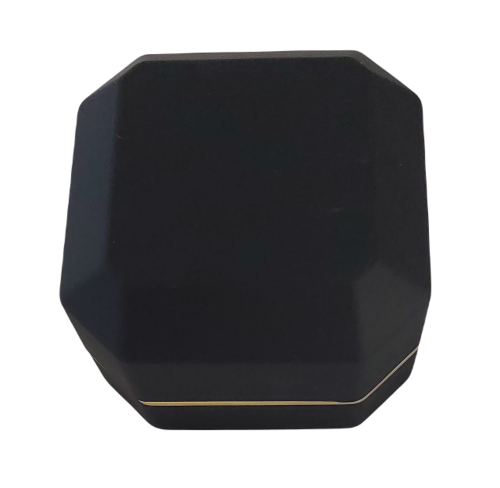 Ring box with light lined with velvet