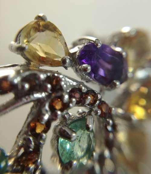 NATURAL CITRINE, EMERALD GARNET 925 SILVER EARRINGS