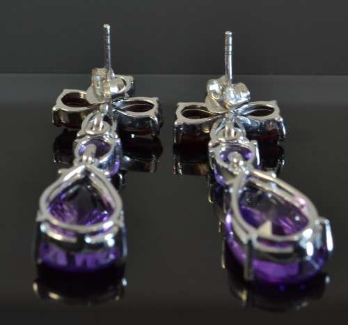 For username bebaandric onlyNATURAL BEAUTIFUL PURPLE AMETHYST & RHODOLITE GARNET 925 SILVER EARRING