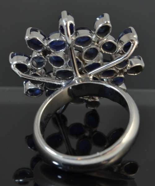 AMAZING REAL DEEP BLUE SAPPHIRE 925 SILVER RING SIZE 7.5