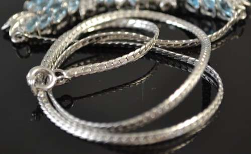 GENUINE TOP QUALITY BLUE TOPAZ 925 SILVER NECKLACE