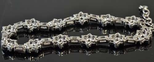 REAL SAPPHIRE AND CZ 925 SILVER BRACELET