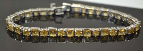 GENUINE CITRINE 925 SILVER BRACELET