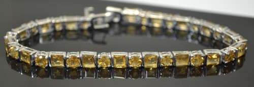 GENUINE CITRINE 925 SILVER BRACELET
