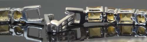 GENUINE CITRINE 925 SILVER BRACELET