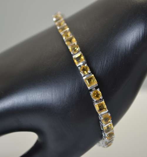 GENUINE CITRINE 925 SILVER BRACELET