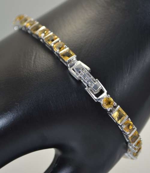 GENUINE CITRINE 925 SILVER BRACELET