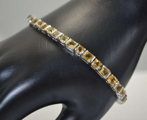 GENUINE CITRINE 925 SILVER BRACELET