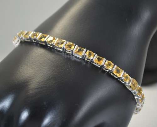 GENUINE CITRINE 925 SILVER BRACELET