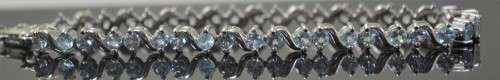 GENUINE SKY BLUE TOPAZ 925 SILVER BRACELET