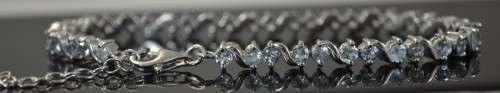 GENUINE SKY BLUE TOPAZ 925 SILVER BRACELET