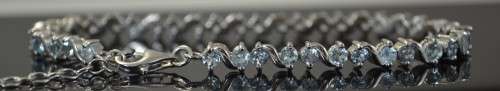 GENUINE SKY BLUE TOPAZ 925 SILVER BRACELET