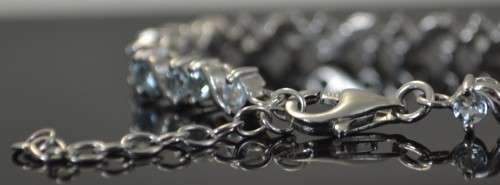 GENUINE SKY BLUE TOPAZ 925 SILVER BRACELET