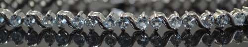GENUINE SKY BLUE TOPAZ 925 SILVER BRACELET