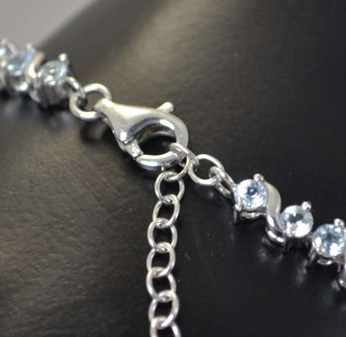 GENUINE SKY BLUE TOPAZ 925 SILVER BRACELET