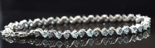 GENUINE SKY BLUE TOPAZ 925 SILVER BRACELET