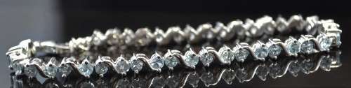 GENUINE SKY BLUE TOPAZ 925 SILVER BRACELET