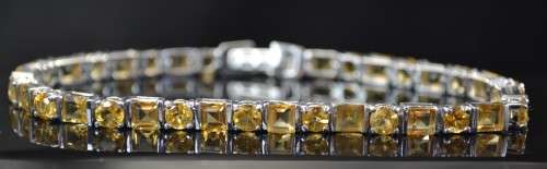 GENUINE CITRINE 925 SILVER BRACELET