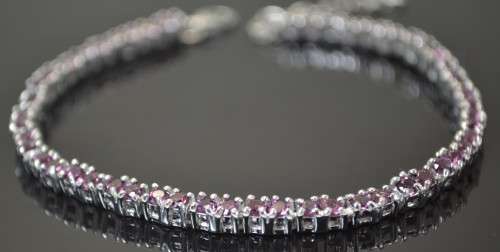 RHODOLITE GARNET 925 SILVER BRACELET