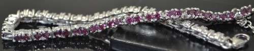 RHODOLITE GARNET 925 SILVER BRACELET