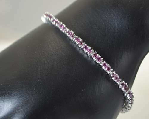 RHODOLITE GARNET 925 SILVER BRACELET