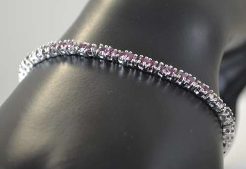 RHODOLITE GARNET 925 SILVER BRACELET