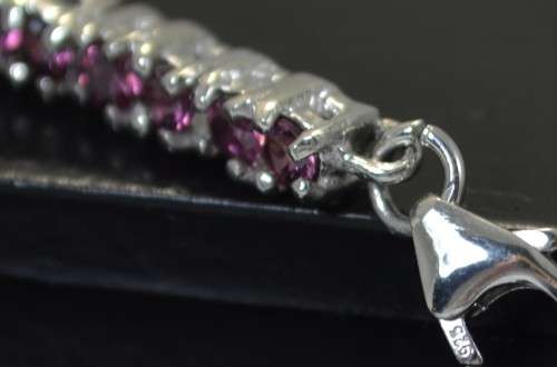 RHODOLITE GARNET 925 SILVER BRACELET