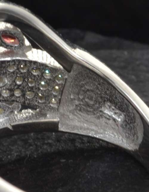 For Crystal-CityREAL FANCY SAPPHIRE BELT DESIGN 925 SILVER RING SIZE 8