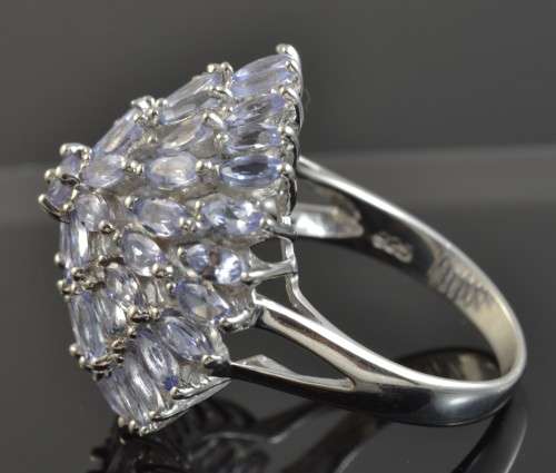 ELEGANT REAL TANZANITE 925 SILVER SIZE 9.5