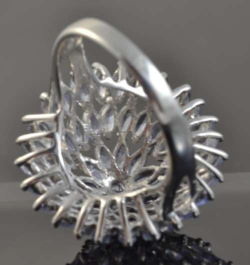 ELEGANT REAL TANZANITE 925 SILVER SIZE 9.5