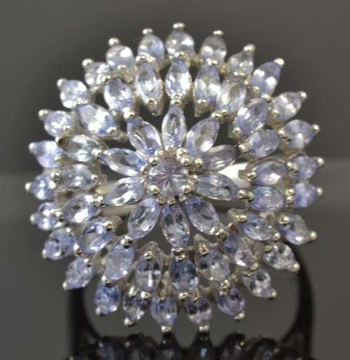 ELEGANT REAL TANZANITE 925 SILVER SIZE 9.5