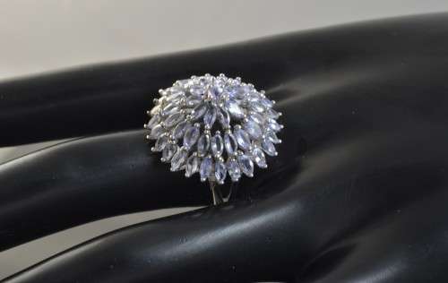ELEGANT REAL TANZANITE 925 SILVER SIZE 9.5