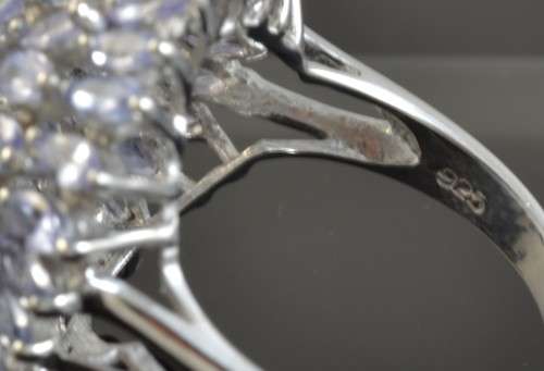 ELEGANT REAL TANZANITE 925 SILVER SIZE 9.5