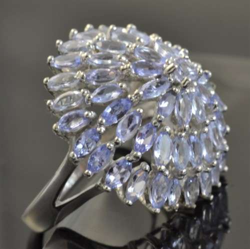 ELEGANT REAL TANZANITE 925 SILVER SIZE 9.5