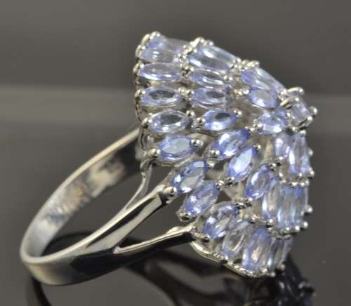 ELEGANT REAL TANZANITE 925 SILVER SIZE 9.5