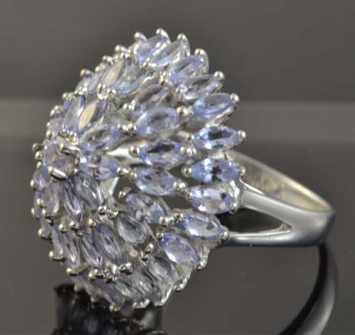 ELEGANT REAL TANZANITE 925 SILVER SIZE 9.5