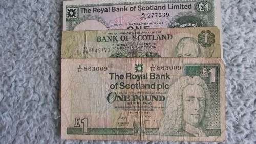 BANK OF SCOTLAND : 3 X 1 POUND NOTES : VARIOUS ISSUES