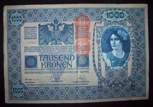 WOW - 108 YEAR OLD - GERMAN AUSTRIA  1000 KRONEN