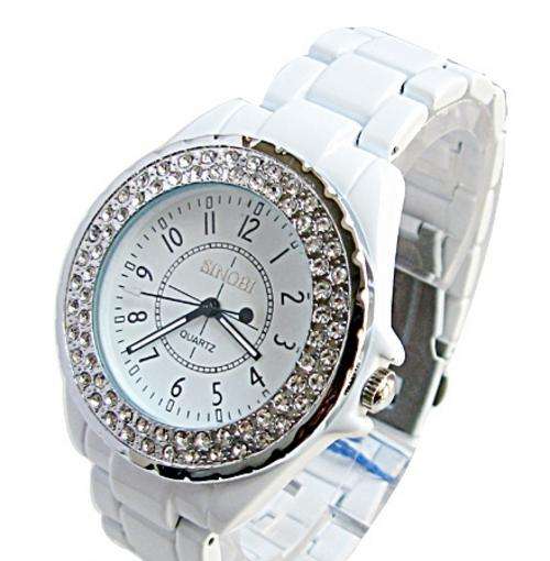 **STUNNING*** SINOBI - Ladies Crystal Bezel Stainless Steel Quartz Watch - Face Size 3.8cm "New"