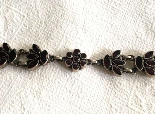 Silver Garnet Bracelet