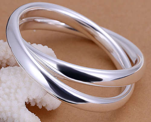 925 Silver Interlocking  Bangle