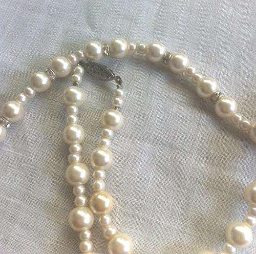 Faux Pearl Necklace with Spacers