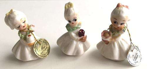 3 Vintage Bone China Dolls - sET 2