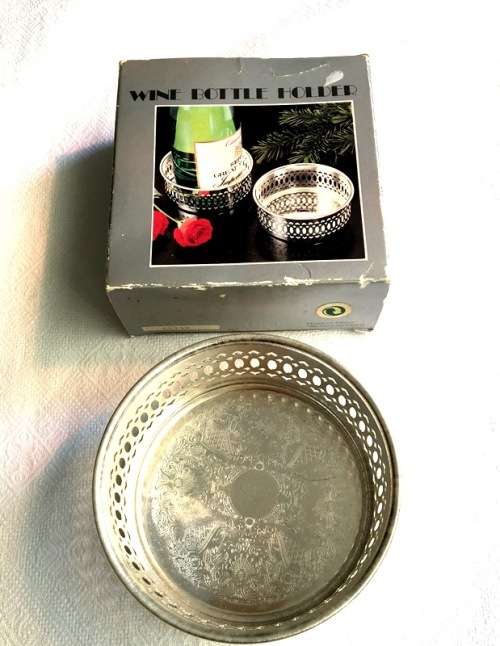 Wine Bottle Coaster Silver Plated