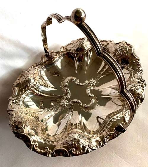 Silver Plated Swing handle basket